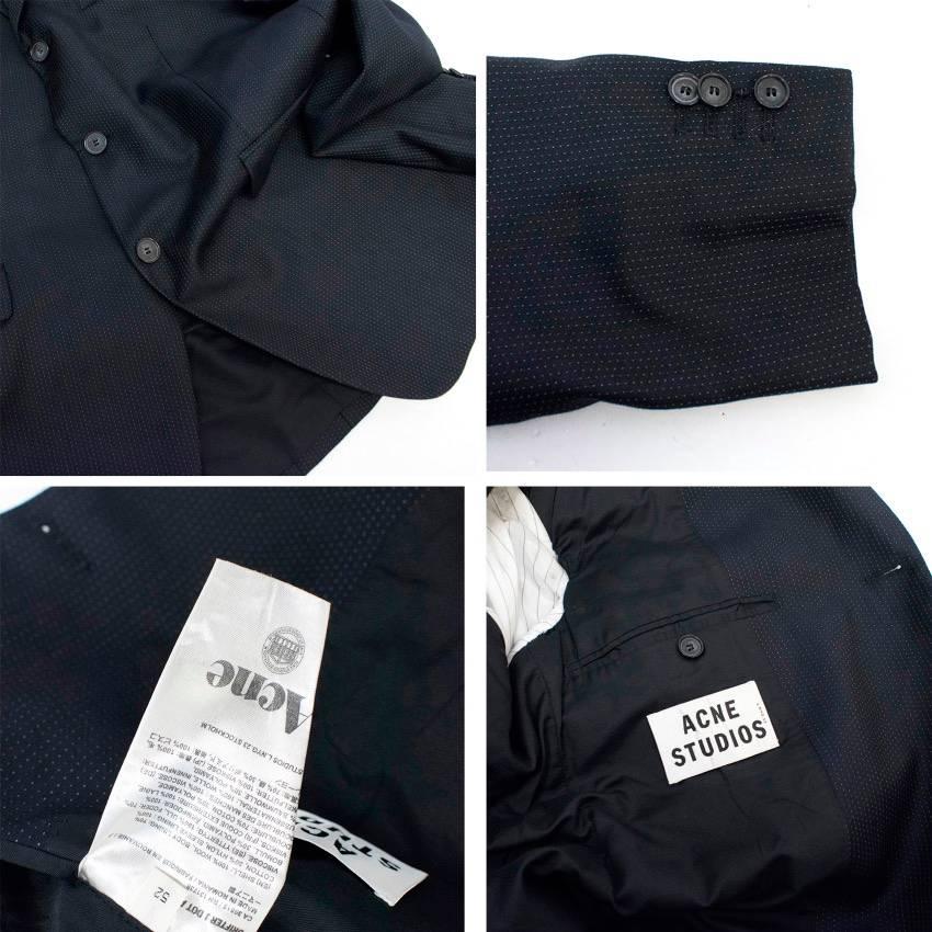 Acne Men's Navy Blue Pinpoint Suit  For Sale 4