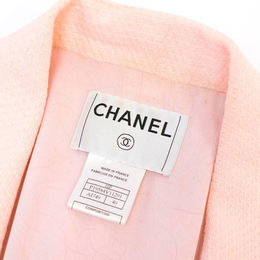 Chanel Nude Pink Jacket/Short Coat with Ruffled Cuffs and Hem  In Good Condition For Sale In London, GB