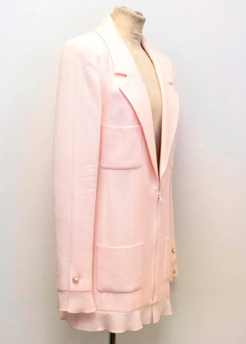 Chanel Nude Pink Jacket/Short Coat with Ruffled Cuffs and Hem  For Sale 3
