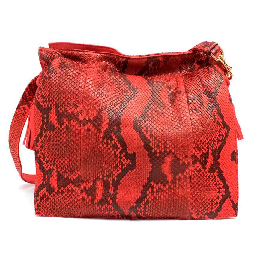 Women's Loewe Red Snakeskin Bag For Sale