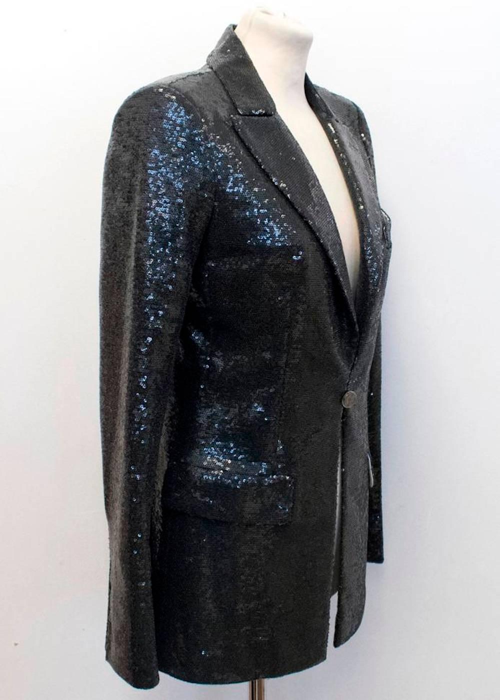 Chanel Black Sequin Blazer 2
