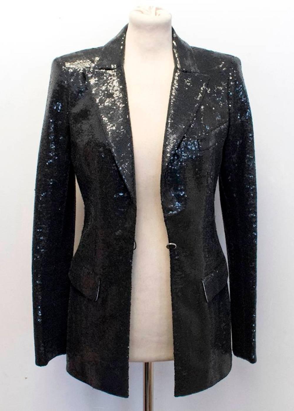Chanel Black Sequin Blazer 1