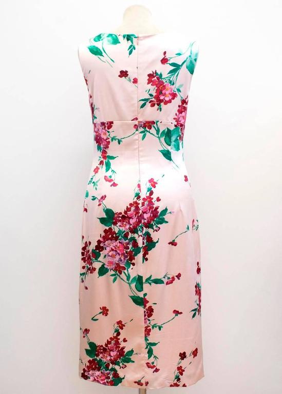 Dolce and Gabbana Pink Silk Floral Dress at 1stDibs