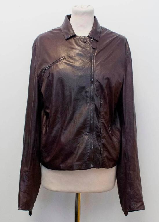 Bottega Veneta Plum Leather Jacket For At 1stdibs Bottega Veneta Plum Leather Jacket Features Multi Zip Opening With Top Snap Closure