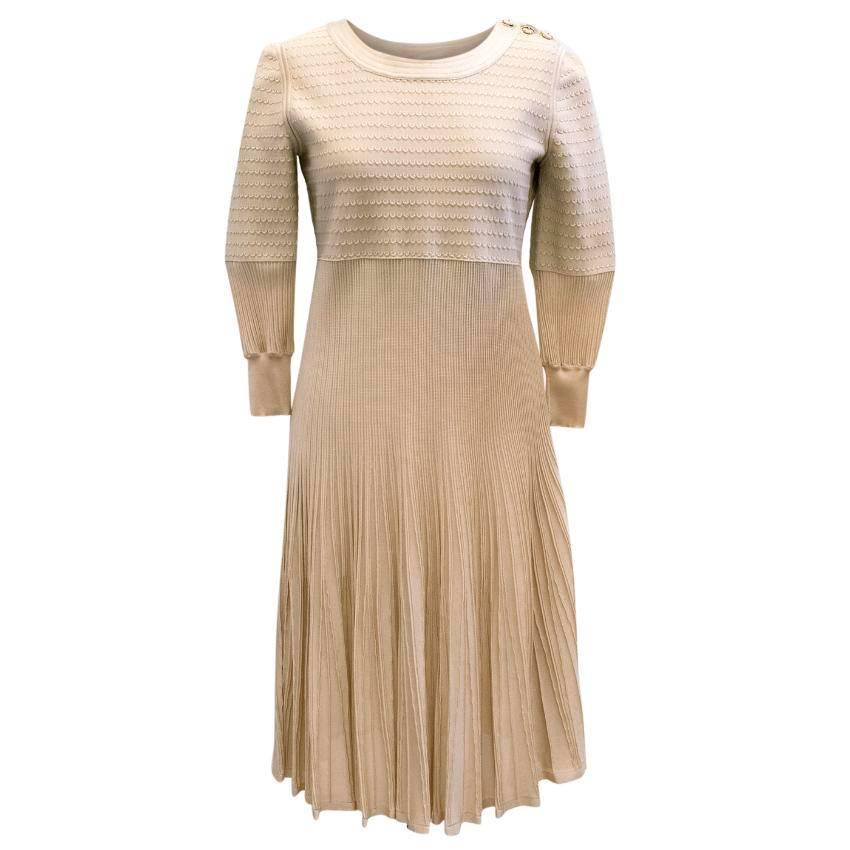 Chanel Nude Pleated Dress For Sale