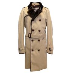 Burberry 'Kensington' trench coat with fur -lined collar