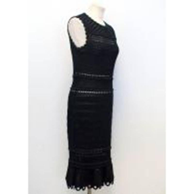 Alexander McQueen Black Crotchet Dress In Excellent Condition For Sale In London, GB