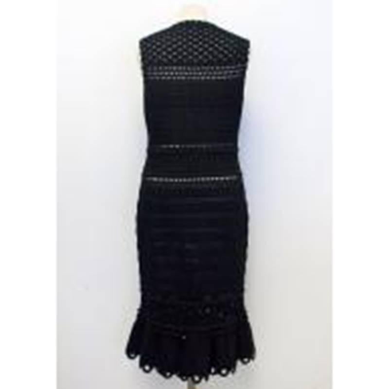 Alexander McQueen Black Crotchet Dress For Sale 1