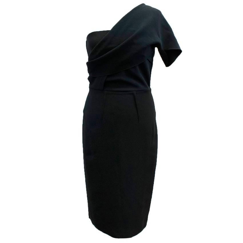 Roland Mouret Black One Shoulder Dress For Sale