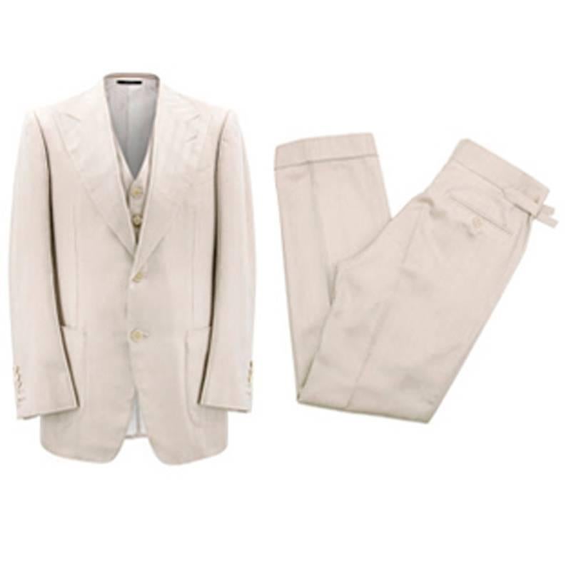 Tom Ford Beige Three Piece Suit For Sale