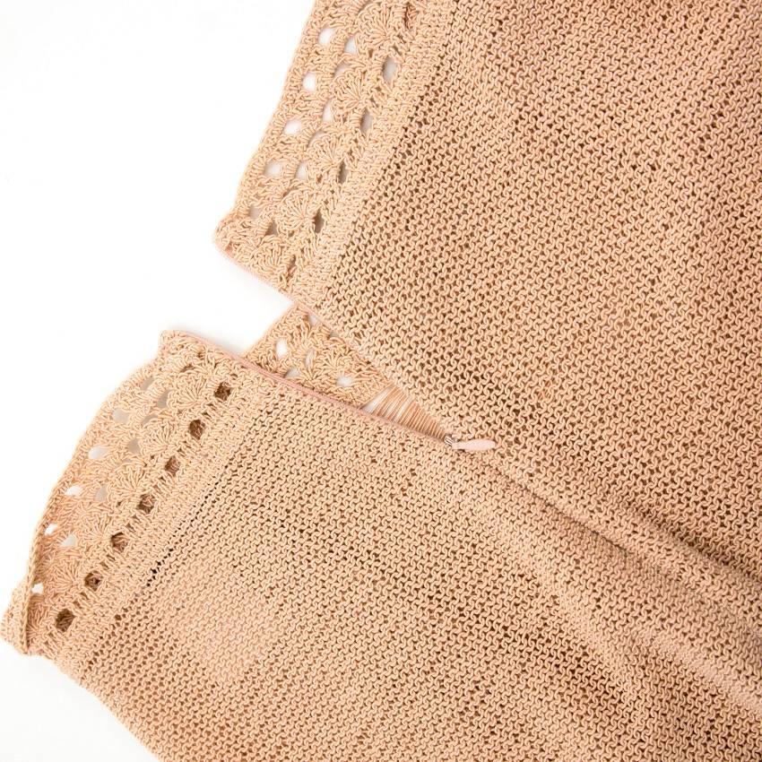 Magda Butrym Nude Fringe Skirt In Excellent Condition For Sale In London, GB