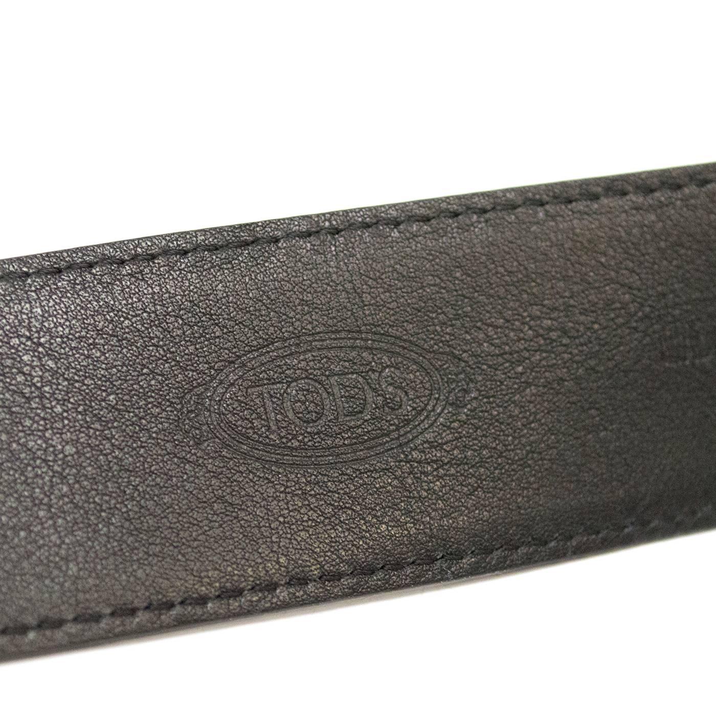 Tod's Black Leather Belt For Sale 1