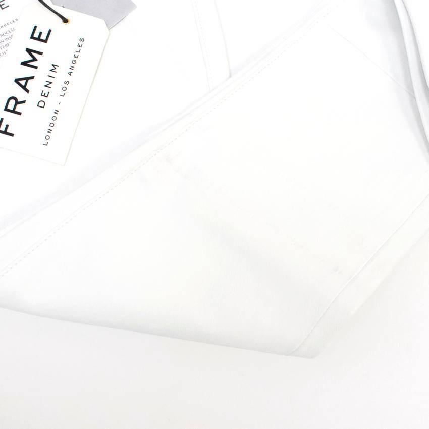 Frame White Leather Le Skinny de Jeanne For Sale 5