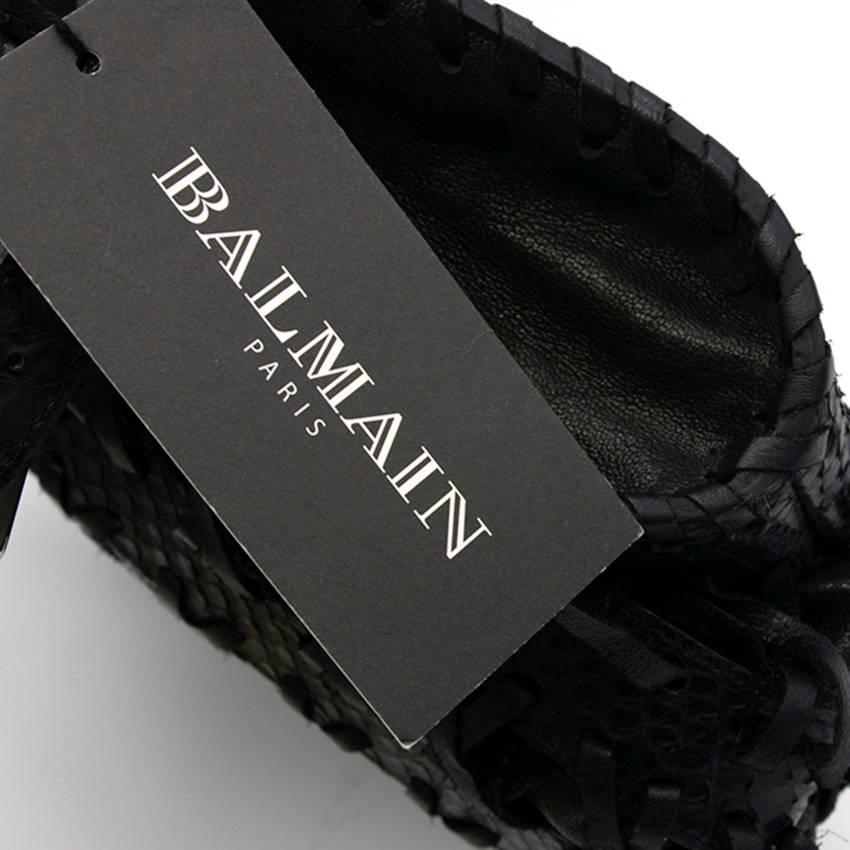 Balmain Black Leather Fan Bag For Sale 3