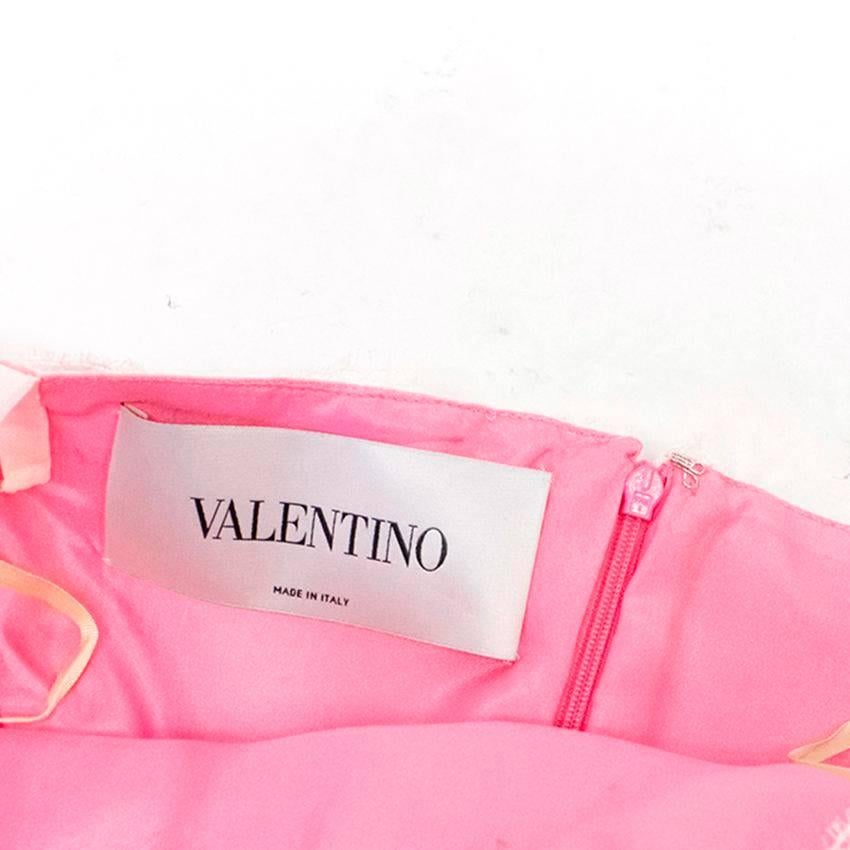 Valentino Pink and White Lace Dress - Size US 8 In Excellent Condition For Sale In London, GB