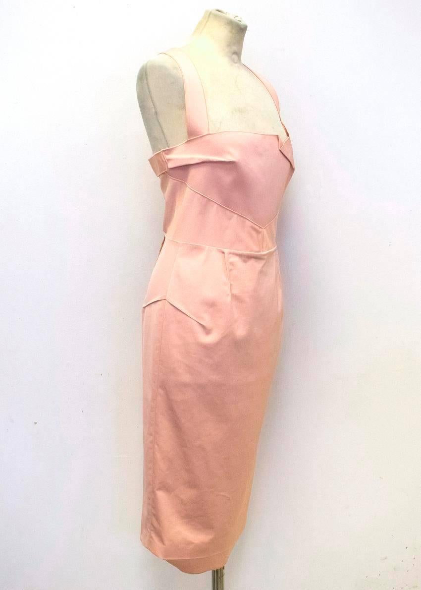 Beige Roland Mouret Pink Fitted Dress For Sale