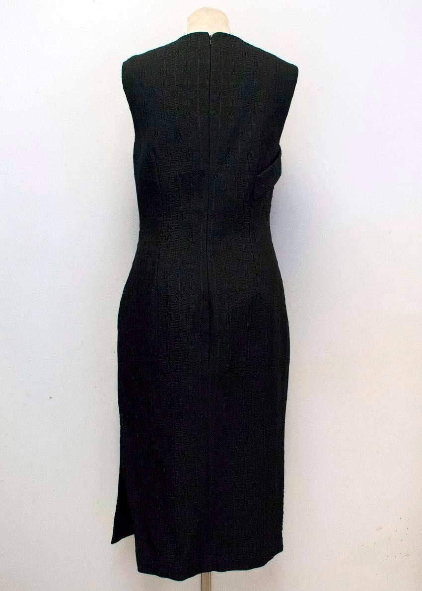 Stella McCartney Black Textured Midi Dress For Sale 2