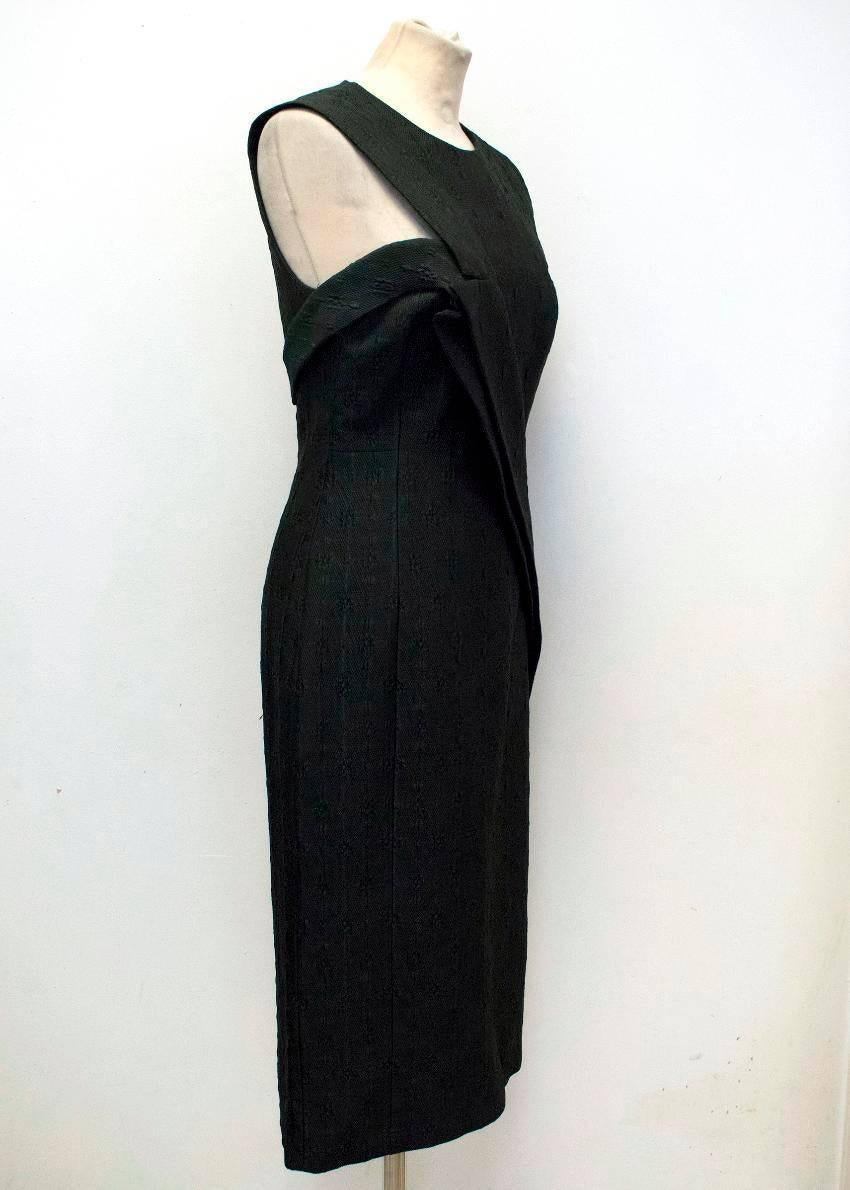 Stella McCartney Black Textured Midi Dress For Sale 3