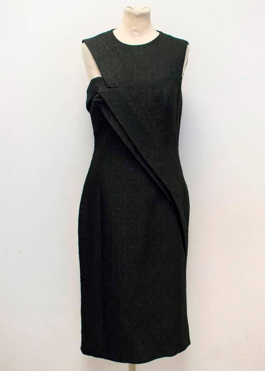 Stella McCartney Black Textured Midi Dress For Sale 4