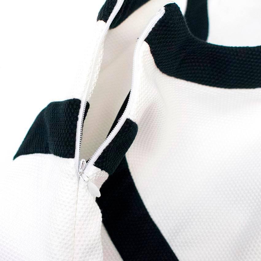 Gray Valentino White and Black A-Line Midi Dress For Sale