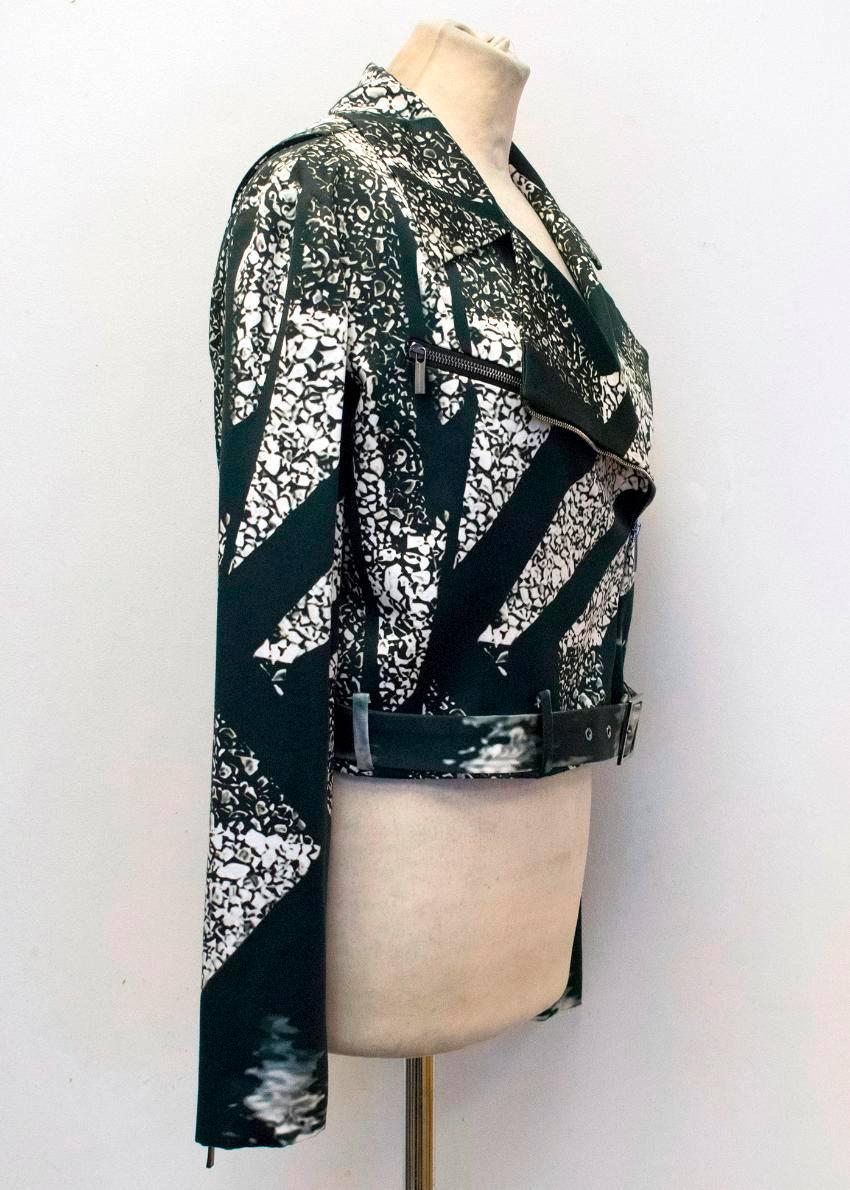 Mary Katrantzou Black and Cream Print Jacket - Size US 6 In New Condition For Sale In London, GB