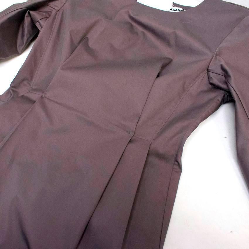 Jil Sander Charcoal Midi Sheath Dress For Sale 5