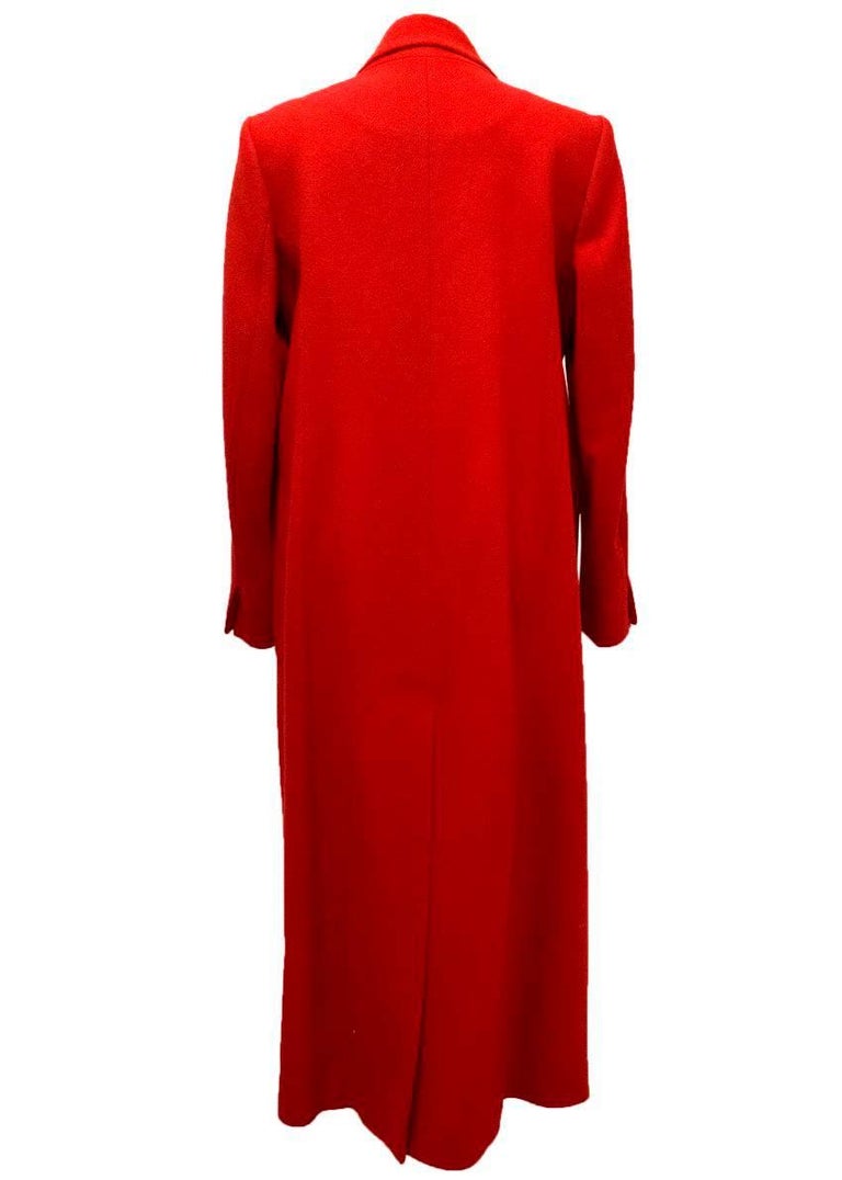 Trager Delaney Red Wool Longline Coat For Sale at 1stDibs