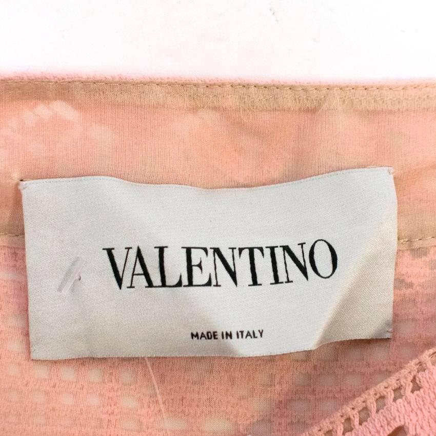 Women's Valentino Powder Pink Crochet A-Line Dress For Sale
