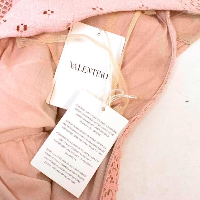 Valentino Powder Pink Crochet A-Line Dress For Sale 1