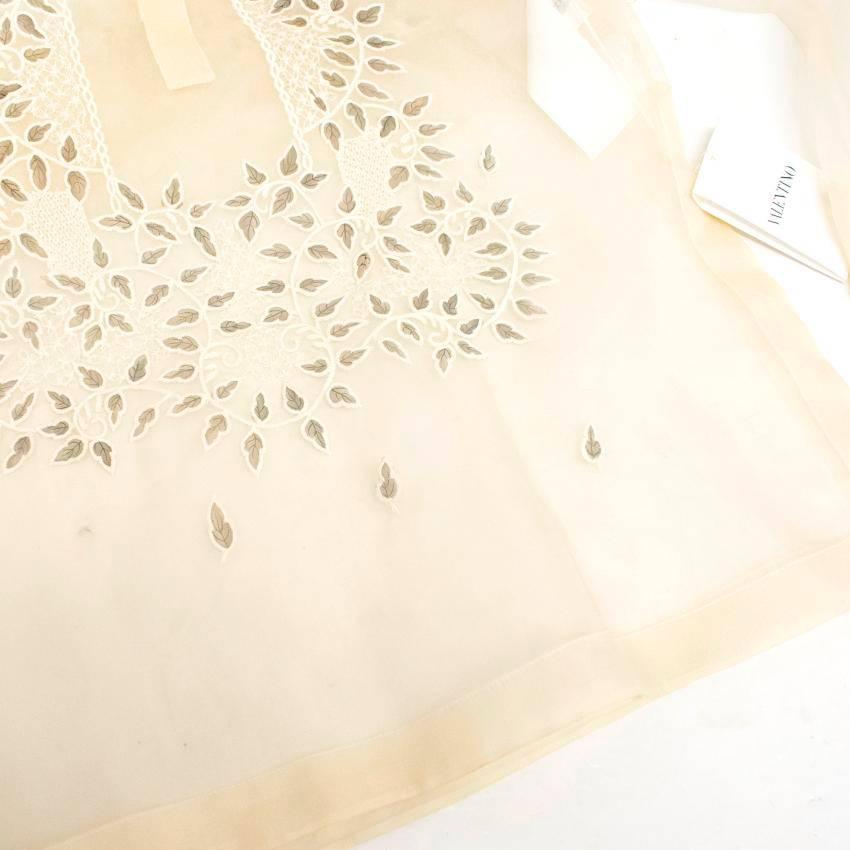 Valentino Sheer Cream Blouse For Sale 1
