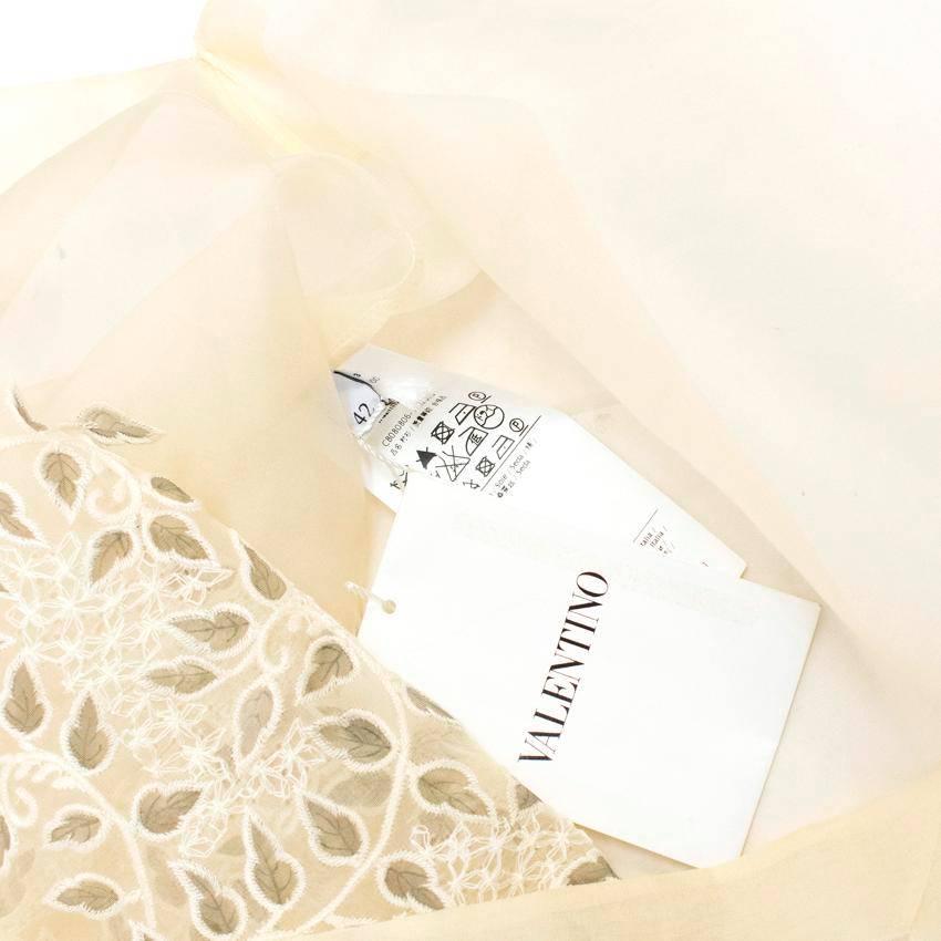 Valentino Sheer Cream Blouse For Sale 3