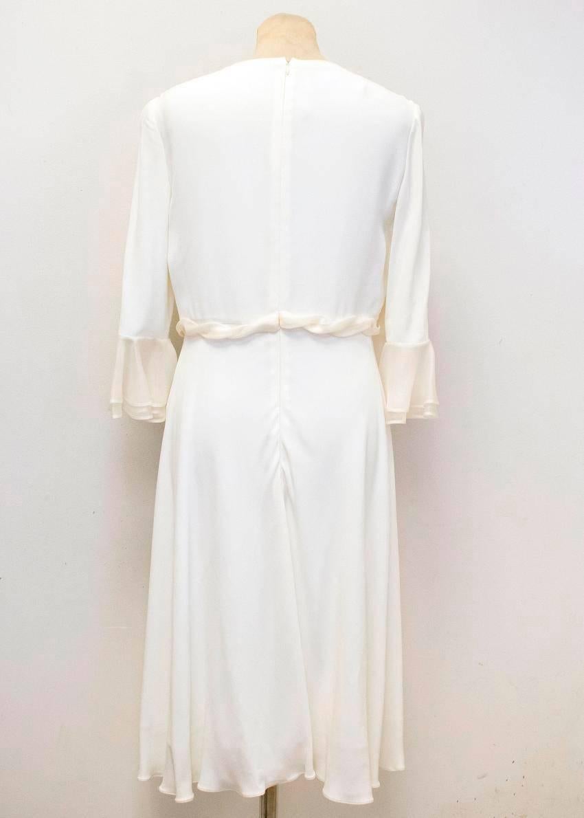 Gray Valentino Cream Mid Length Dress For Sale