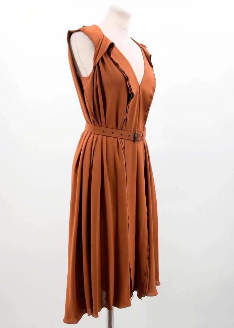 Bottega Burnt Orange Silk Dress For Sale at 1stDibs bottega