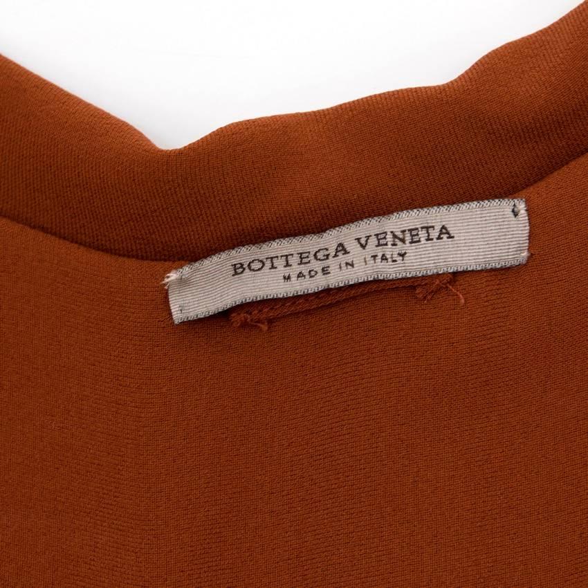 Bottega Veneta Burnt Orange Silk Dress In Good Condition For Sale In London, GB