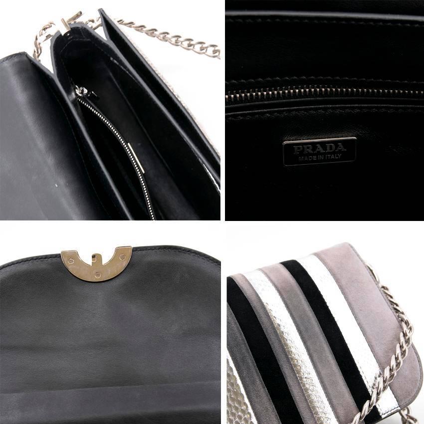 Prada Arcade Python & Leather Flap Bag For Sale 2
