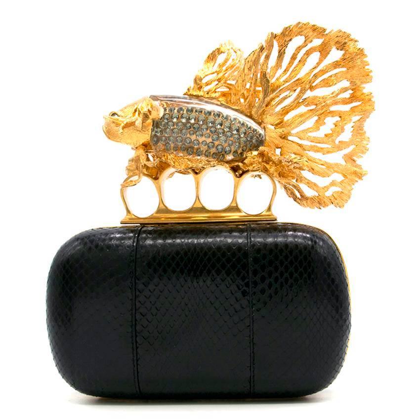 Black Alexander McQueen Tropical Fish Clutch 