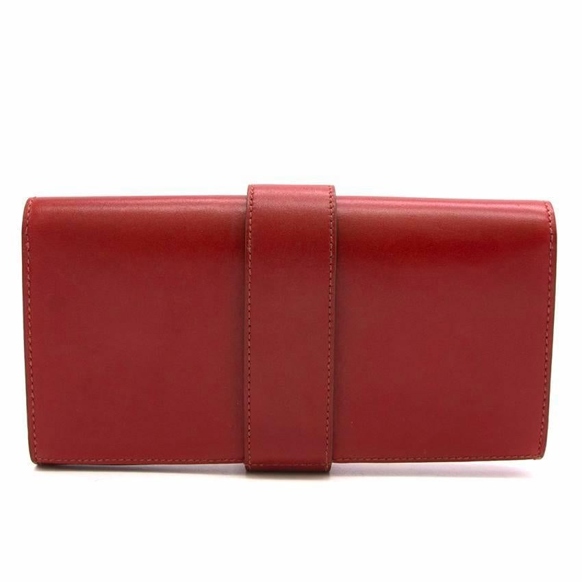 Hermes Sanguine Red Permabrass Medor Clutch For Sale 1