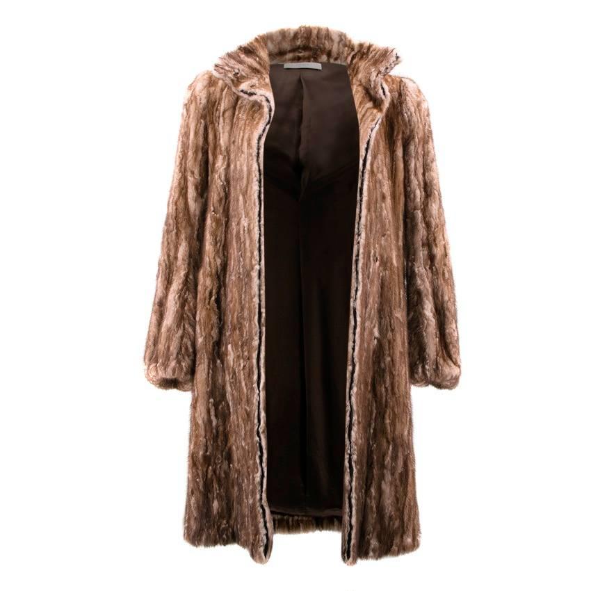 Prada Brown Mink Coat In Excellent Condition For Sale In London, GB