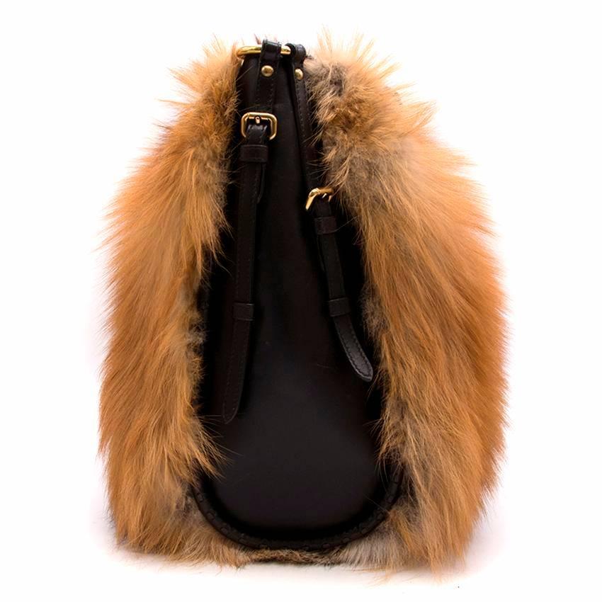 Women's Christian Dior Brown Fox Fur Tote Bag  For Sale