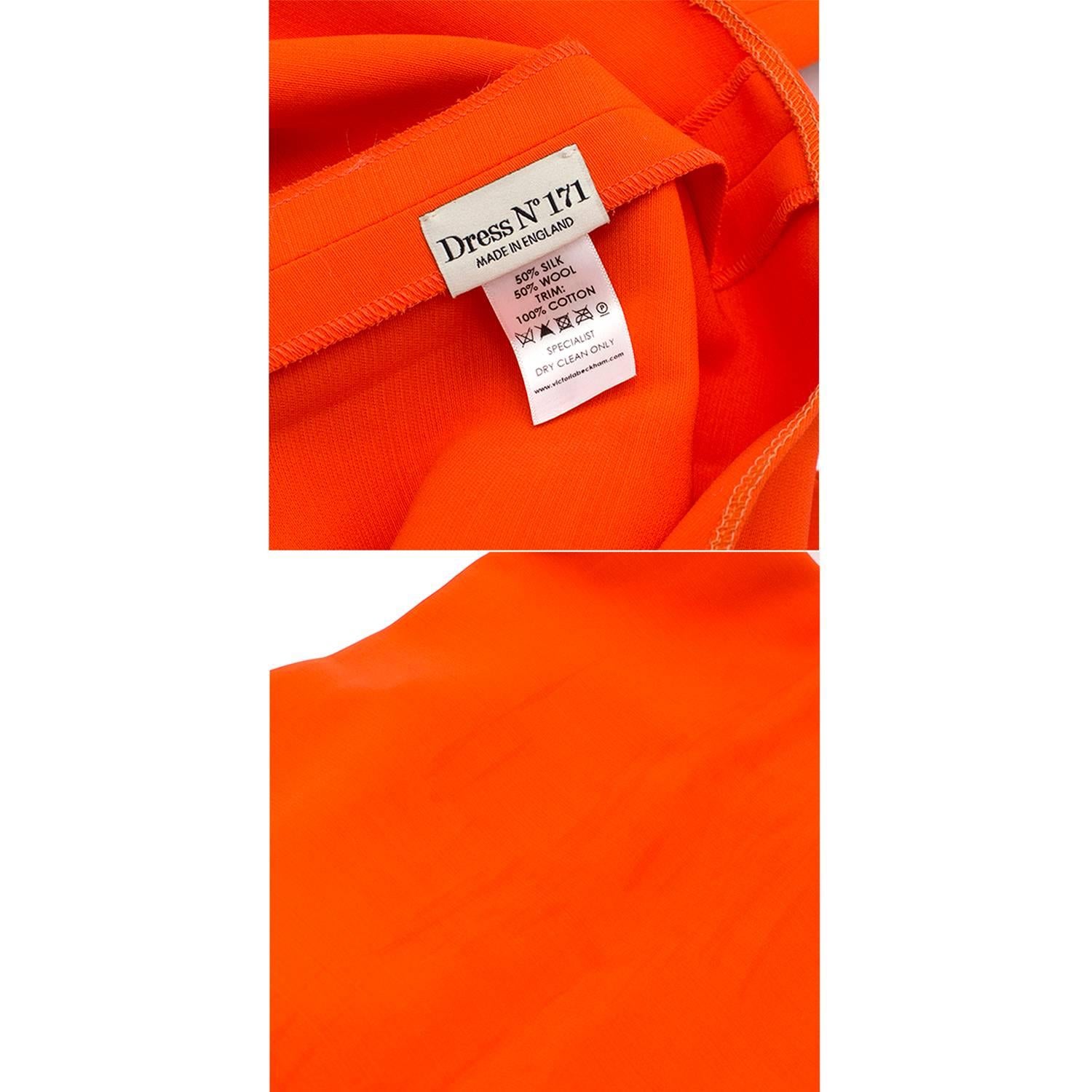 Red Victoria Beckham Tangerine Scoop Neck Gown (Size: US 10/L)  For Sale