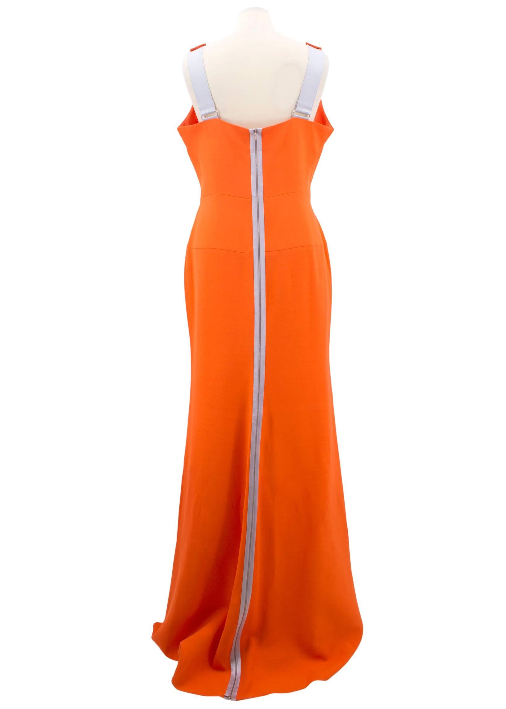 Victoria Beckham Tangerine Scoop Neck Gown (Size: US 10/L)  For Sale 4