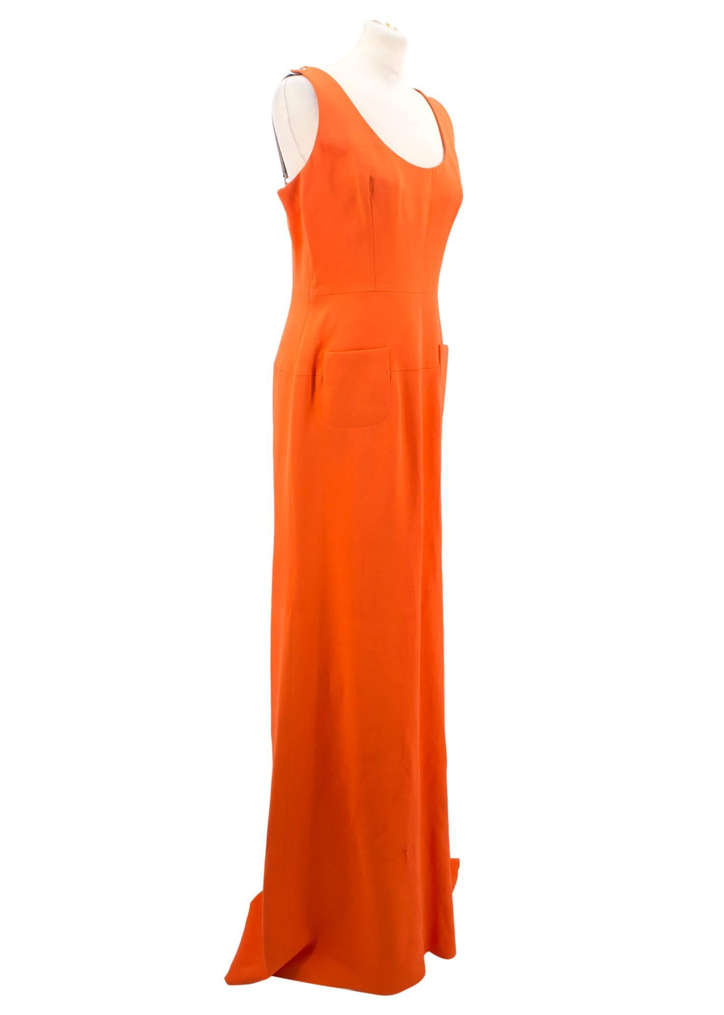 Victoria Beckham Tangerine Scoop Neck Gown (Size: US 10/L)  For Sale 5