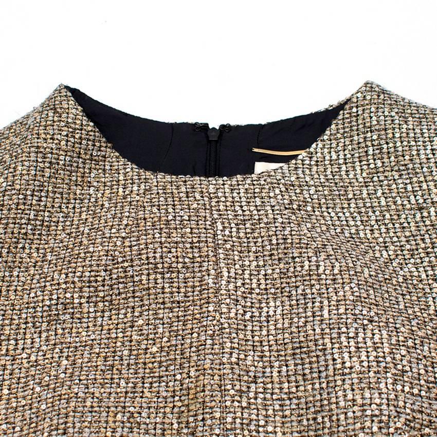 Women's Saint Laurent Metallic Tweed Shift Dress For Sale