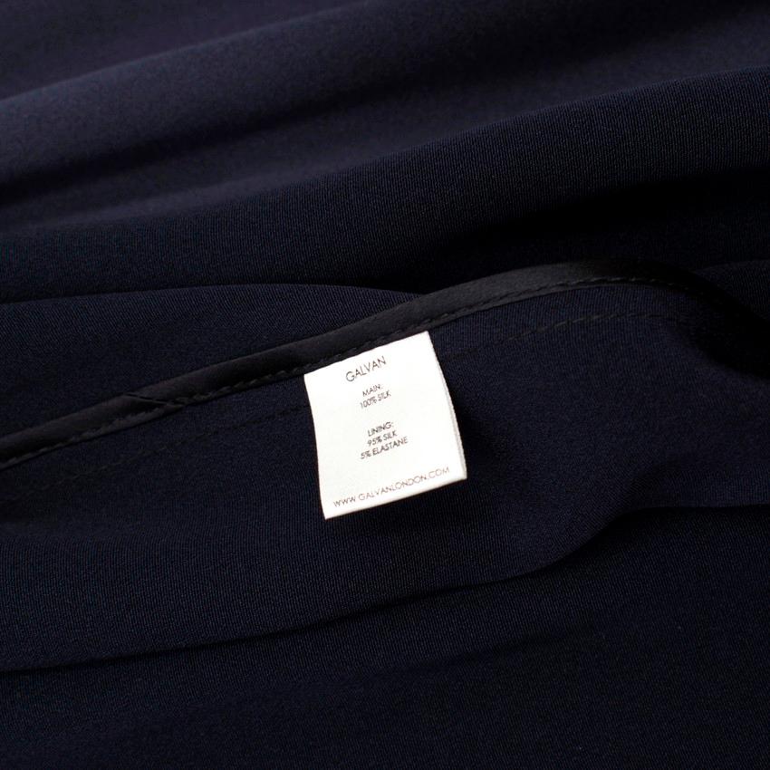 Black Galvan Navy Silk Duster Coat - Current Season Size 8 For Sale