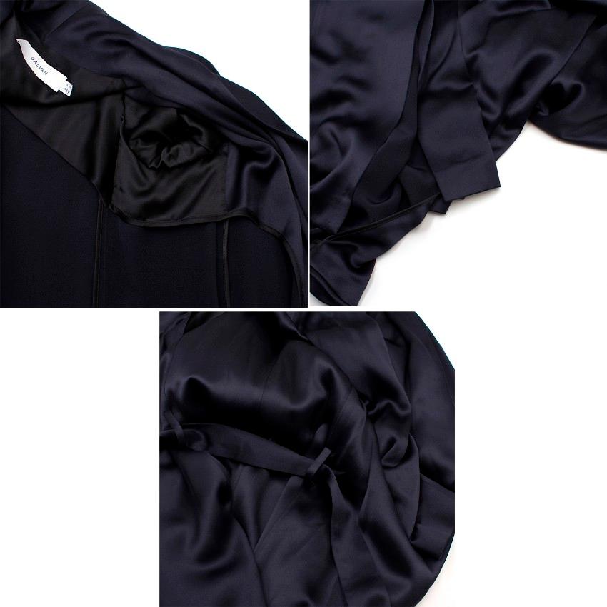 Women's Galvan Navy Silk Duster Coat - Current Season Size 8 For Sale