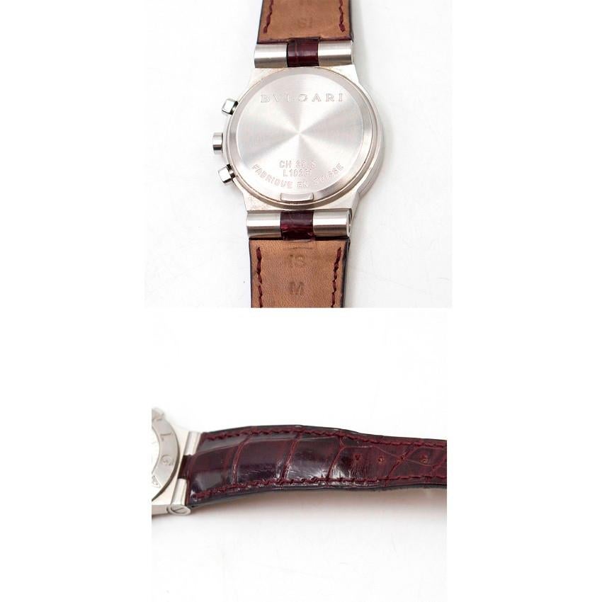 Bulgari stainless steel Diagono White dial automatic wristwatch  For Sale 1