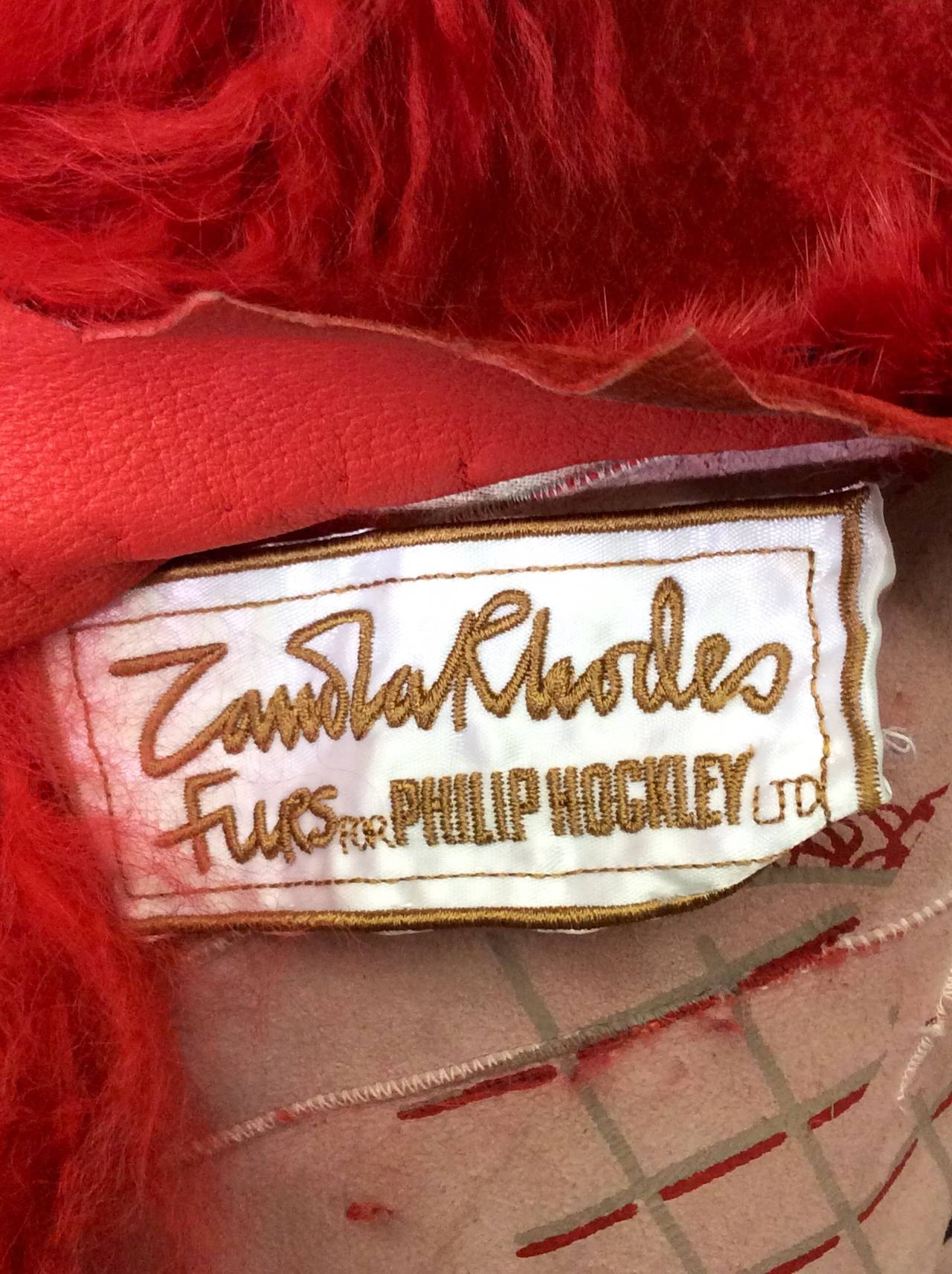Women's Rare Vintage 1986 Zandra Rhodes Limited Reversible Hand Painted Fur Cape