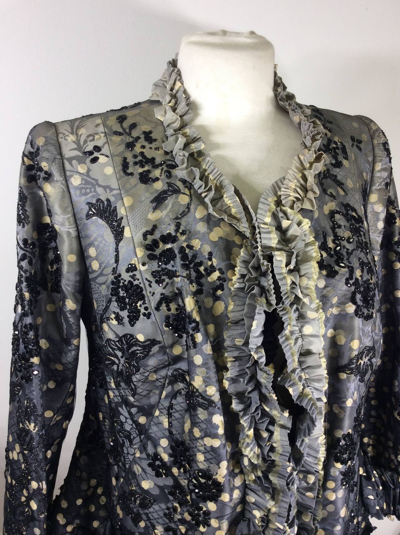 Christian Lacroix Couture Silk Beaded Jacket In Excellent Condition In Lake Park, FL