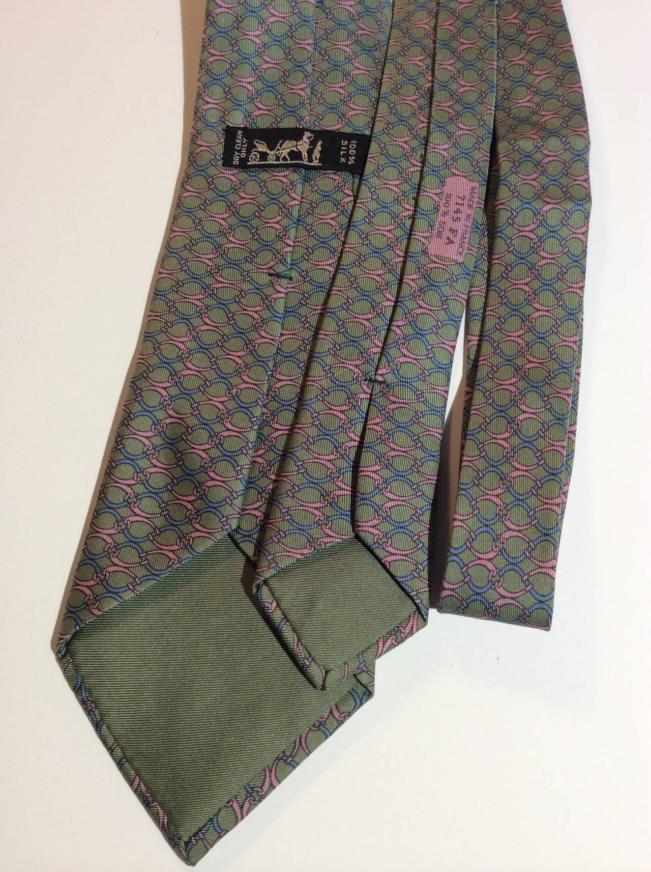 Women's or Men's Hermes Equestrian Geometric 7145 FA Silk Tie For Sale