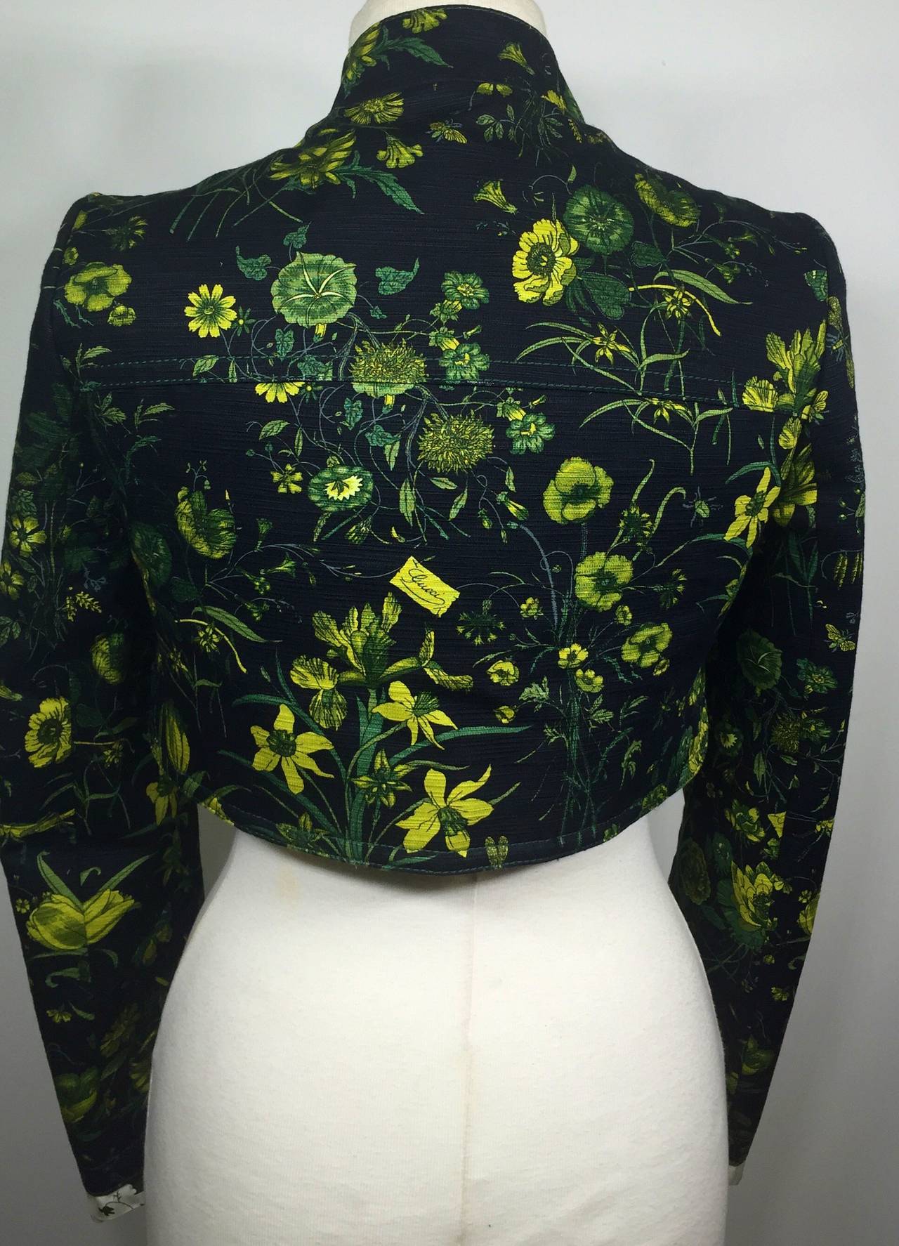 Women's Gucci Flora Crop Jacket 38 For Sale